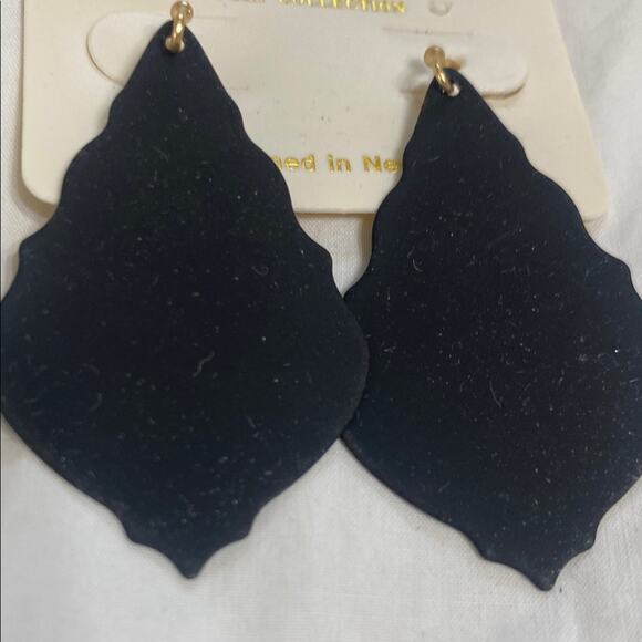 Black Brass Earrings - Never Worn Morocco Vibe Designed in NYC - Picture 3 of 4